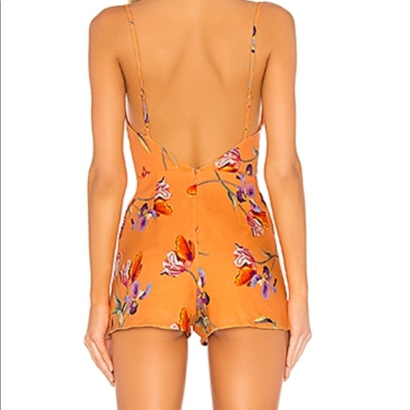 SOPHIA ROMPER IN ORANGE CASSIE FLORAL - Picture 4 of 5